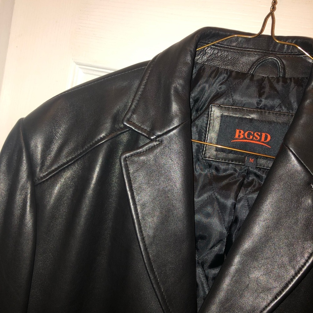 MENS BGSD MEDIUM BLACK LEATHER JACKET